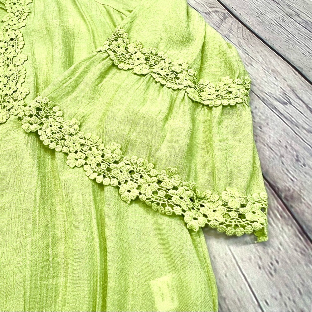 CABLE & GAUGE Elastic Waist, Lace Detail, Blouse-NWT - Picture 5 of 10